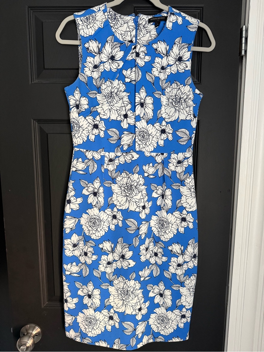 Banana Republic Blue and White Floral Sheath Dress